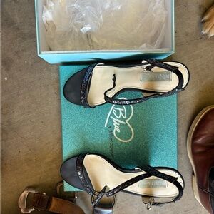 Blue by Betsey Johnson Black and Silver Heels